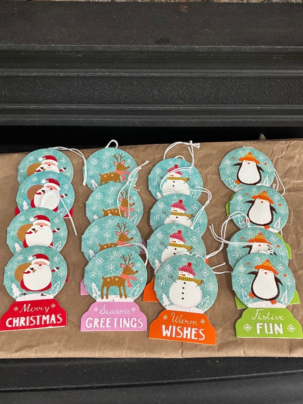 Paper Magic Group Christmas Glittery Snow Globe Gift Tags Lot of 16 Brand New